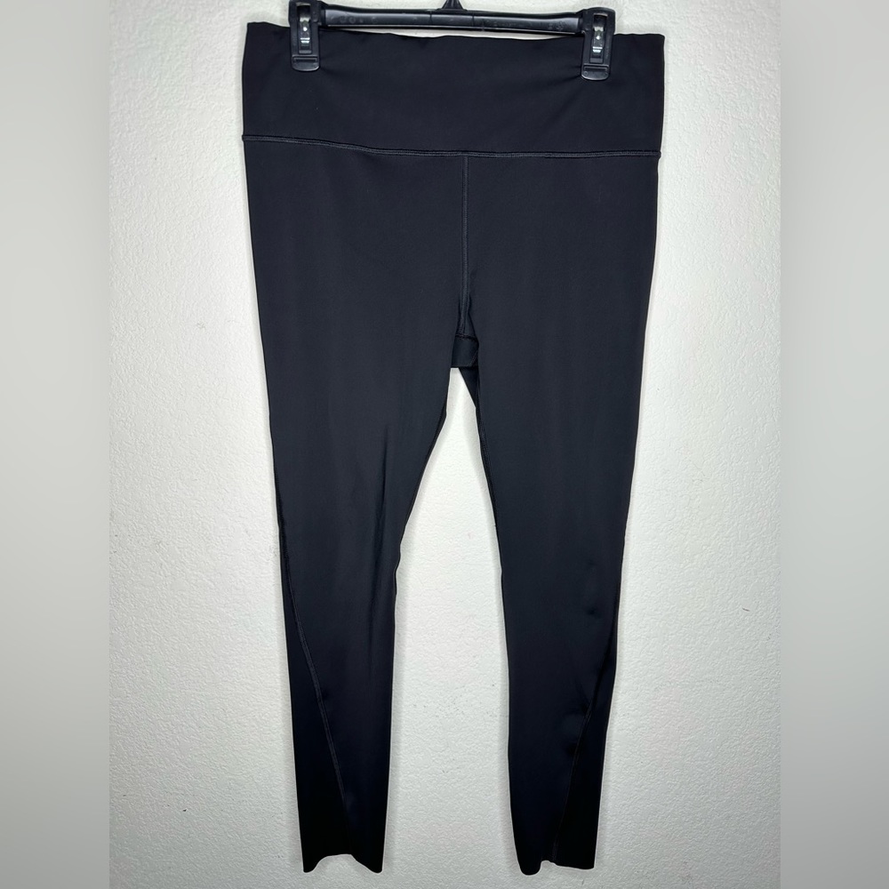 Athleta Challenge Leggings Women's Large Tall Drawstring Zip Pocket Black Tight